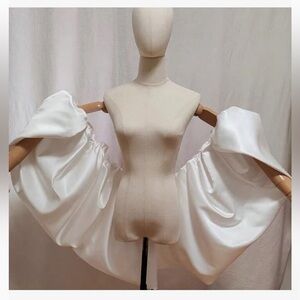 White Satin Bridal or Pageant Cape